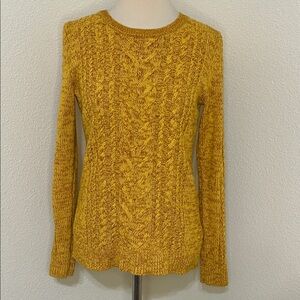 Old Navy Cable Knit Mustard Sweater M Medium 8 10 Fall Autumn